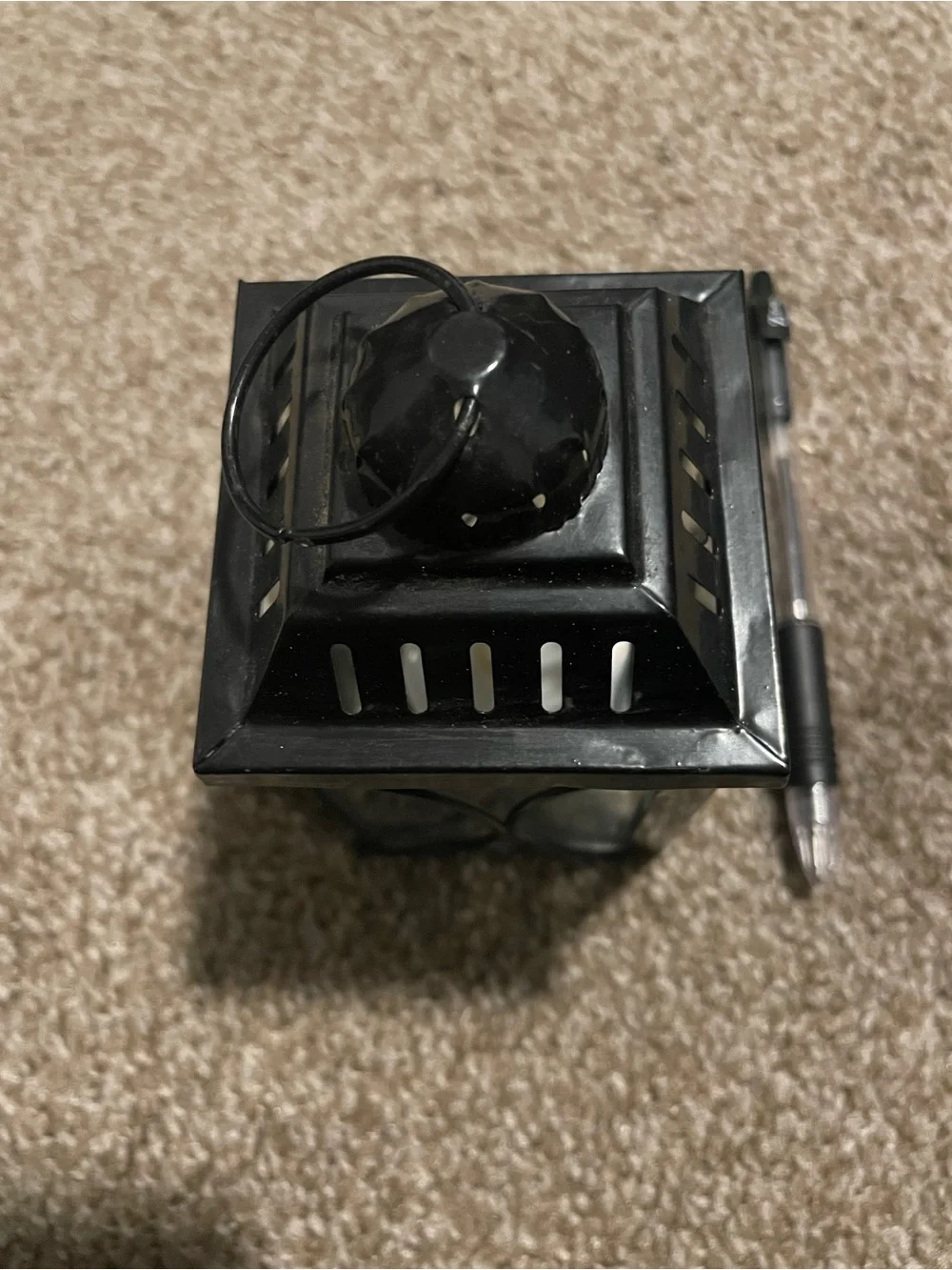 Black Decorative Lantern Candle Holder - Unbranded